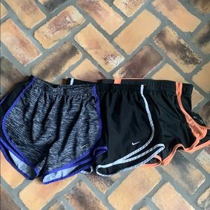 3 pack bundle of athletic shorts, nike & reebok S